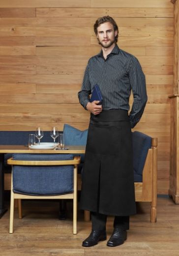 Picture of Biz Collection Black Continental Apron Full Length 65% polyester 35% cotton twill 86cm X 86cm