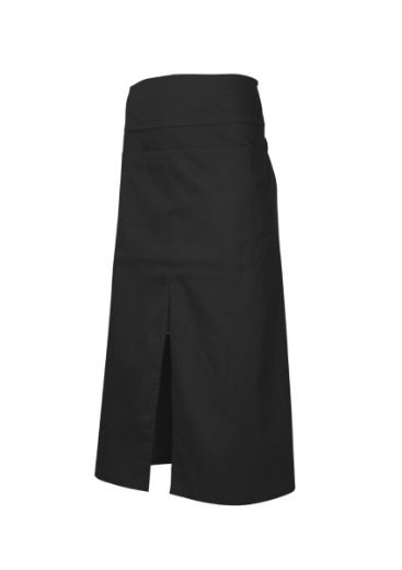 Picture of Biz Collection Black Continental Apron Full Length 65% polyester 35% cotton twill 86cm X 86cm