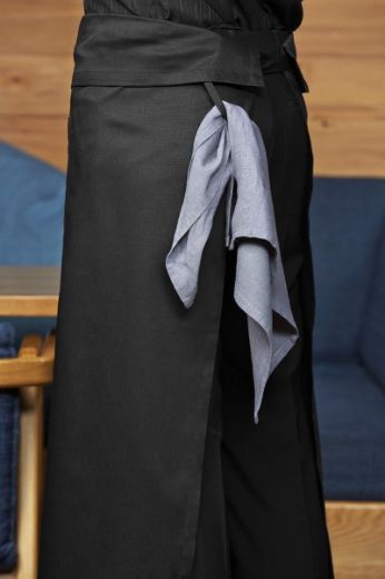 Picture of Biz Collection Black Continental Apron Full Length 65% polyester 35% cotton twill 86cm X 86cm