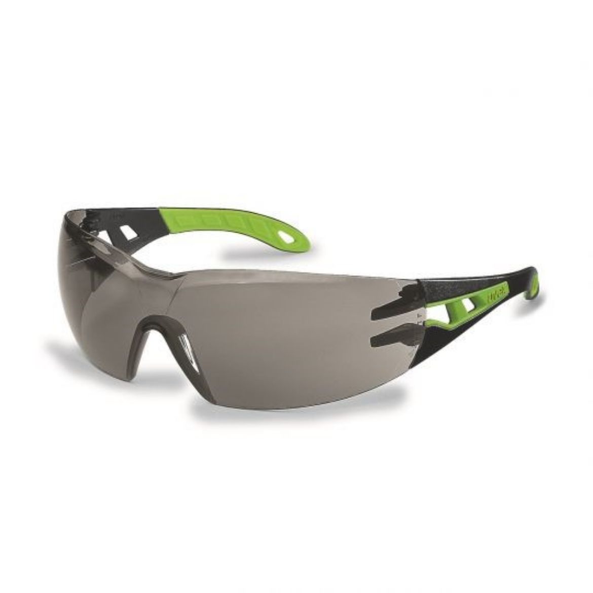 Picture of Uvex Pheos Safety Glasses Black/Green Frame Grey Hard Coat Anti Fog Lens