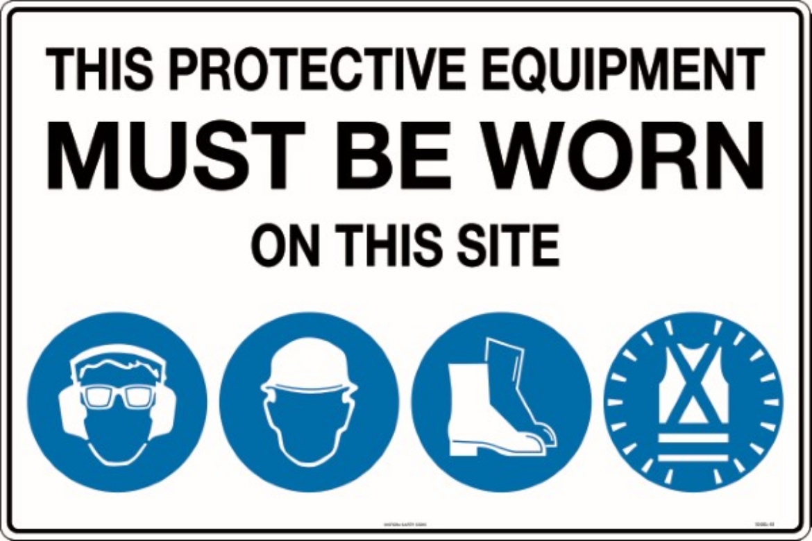 Picture of 900x600mm - Metal - This Protective Equipment Must be Worn on This Site (with 101, 105, 112, 114)
