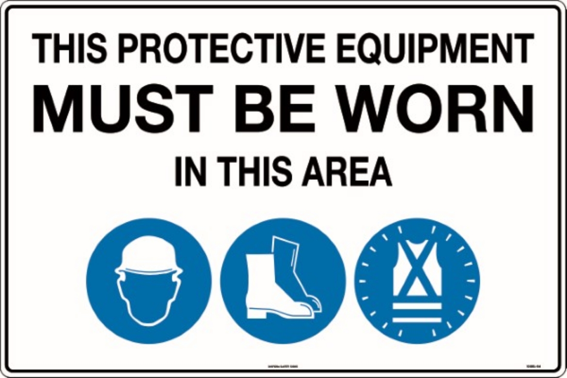 Picture of 900x600mm - Metal - This Protective Equipment Must be Worn in This Area (with 105, 112, 114)