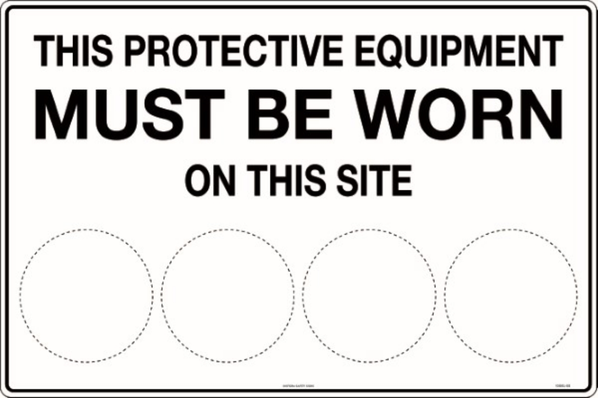 Picture of 900x600mm - Metal - This Protective Equipment Must be Worn on This Site (blank)