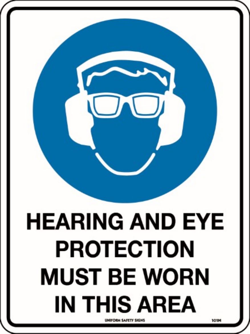 Picture of 300x225mm - Metal - Hearing and Eye Protection Must be Worn in This Area