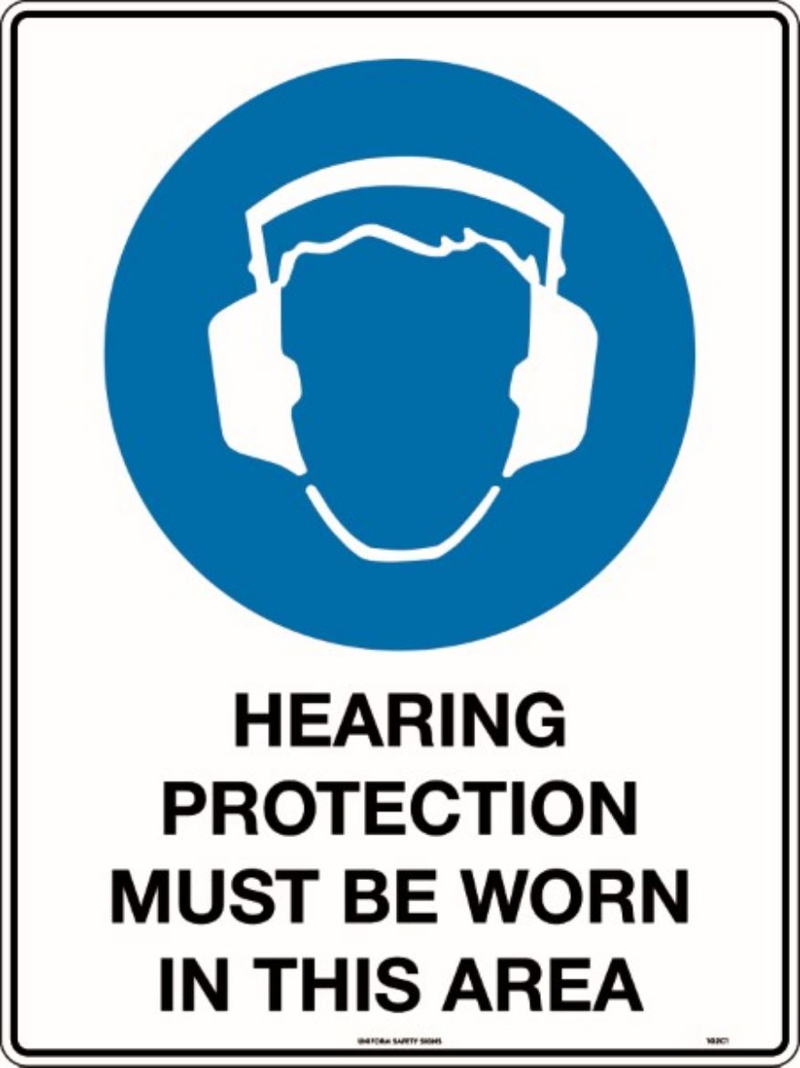 Picture of 600x450mm - Metal, Class 1 Reflective - Hearing Protection Must Be Worn In This Area