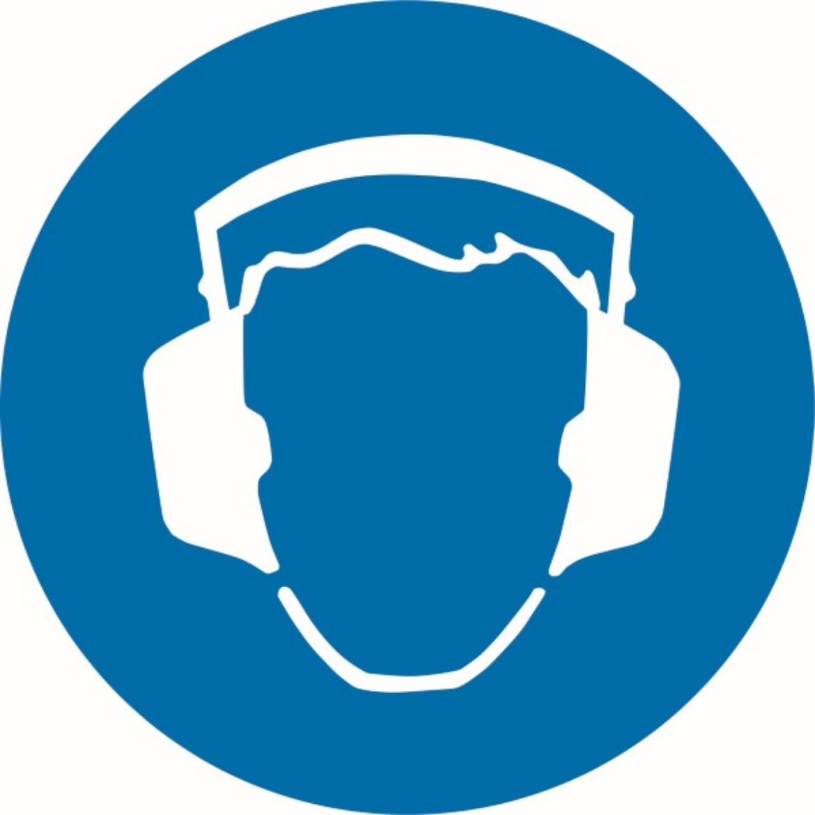 Picture of 50mm Disc - Self Adhesive - Sheet of 12 - Hearing Protection Pictogram