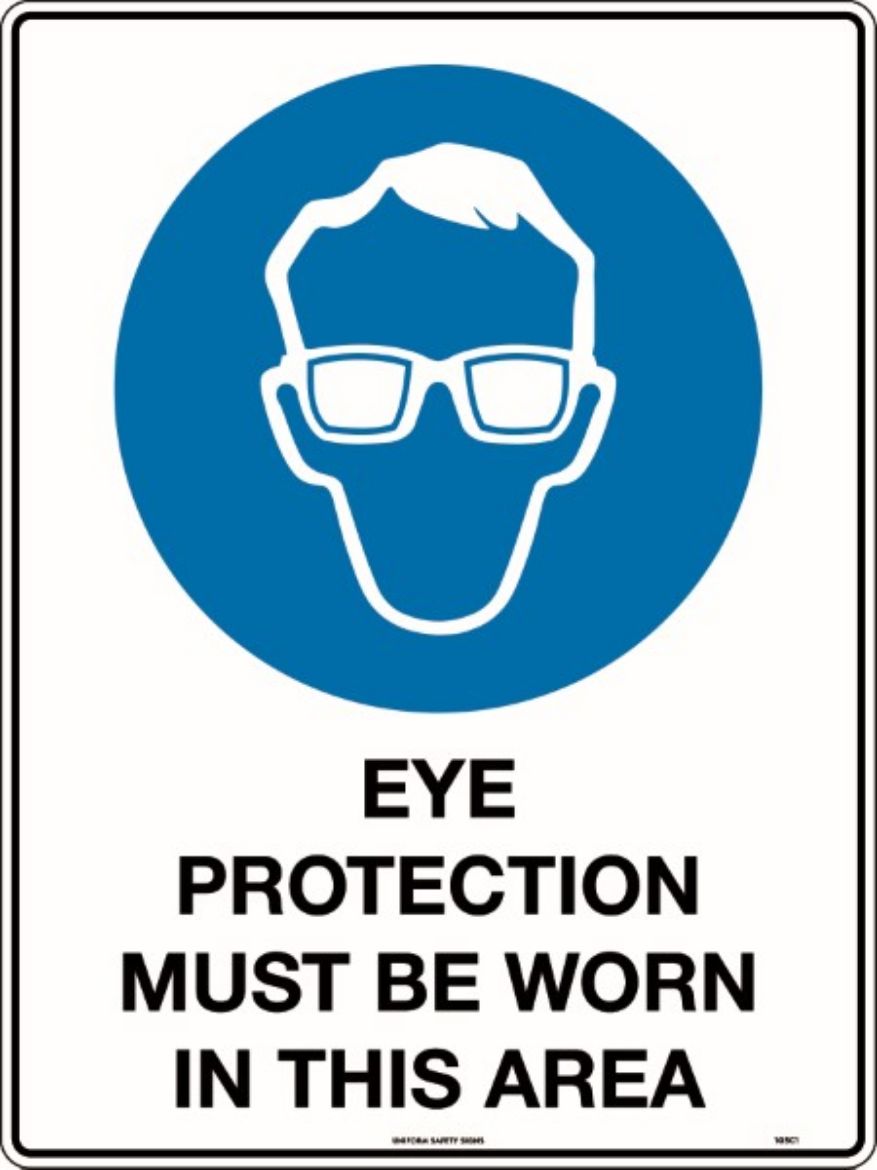 Picture of 140x120mm - Self Adhesive - Packet of 4 - Eye Protection Must be Worn