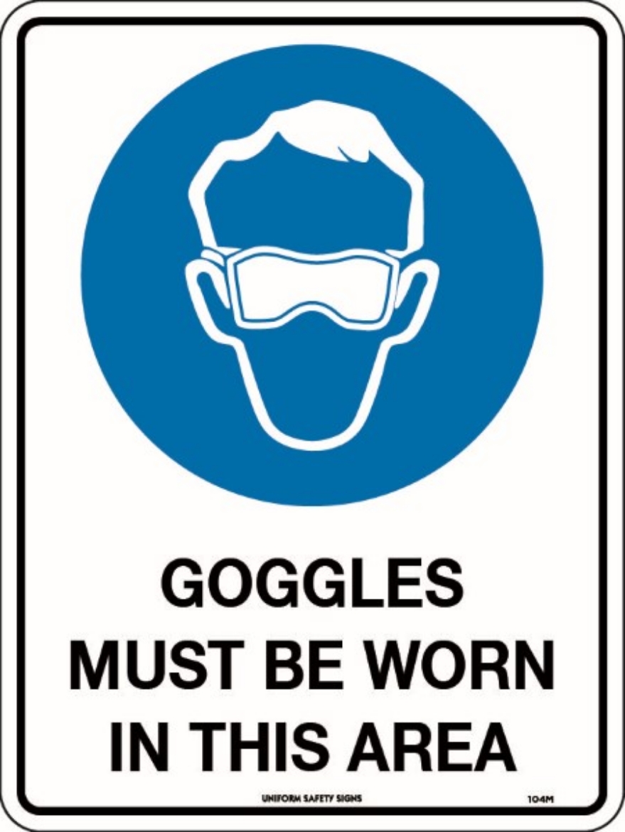 Picture of 450x300mm - Metal - Goggles Must be Worn in This Area