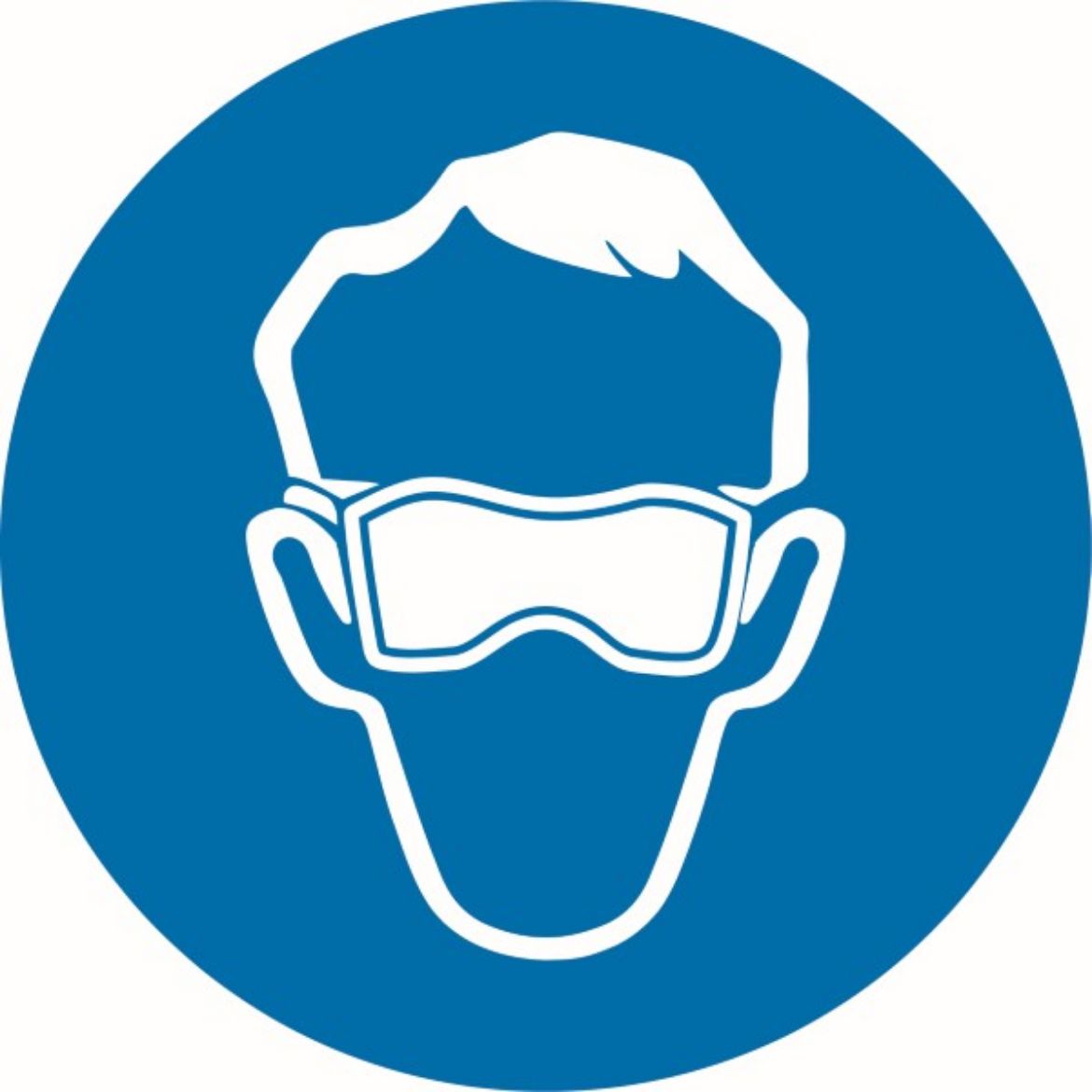 Picture of 50mm Disc - Self Adhesive - Sheet of 12 - Goggles Pictogram