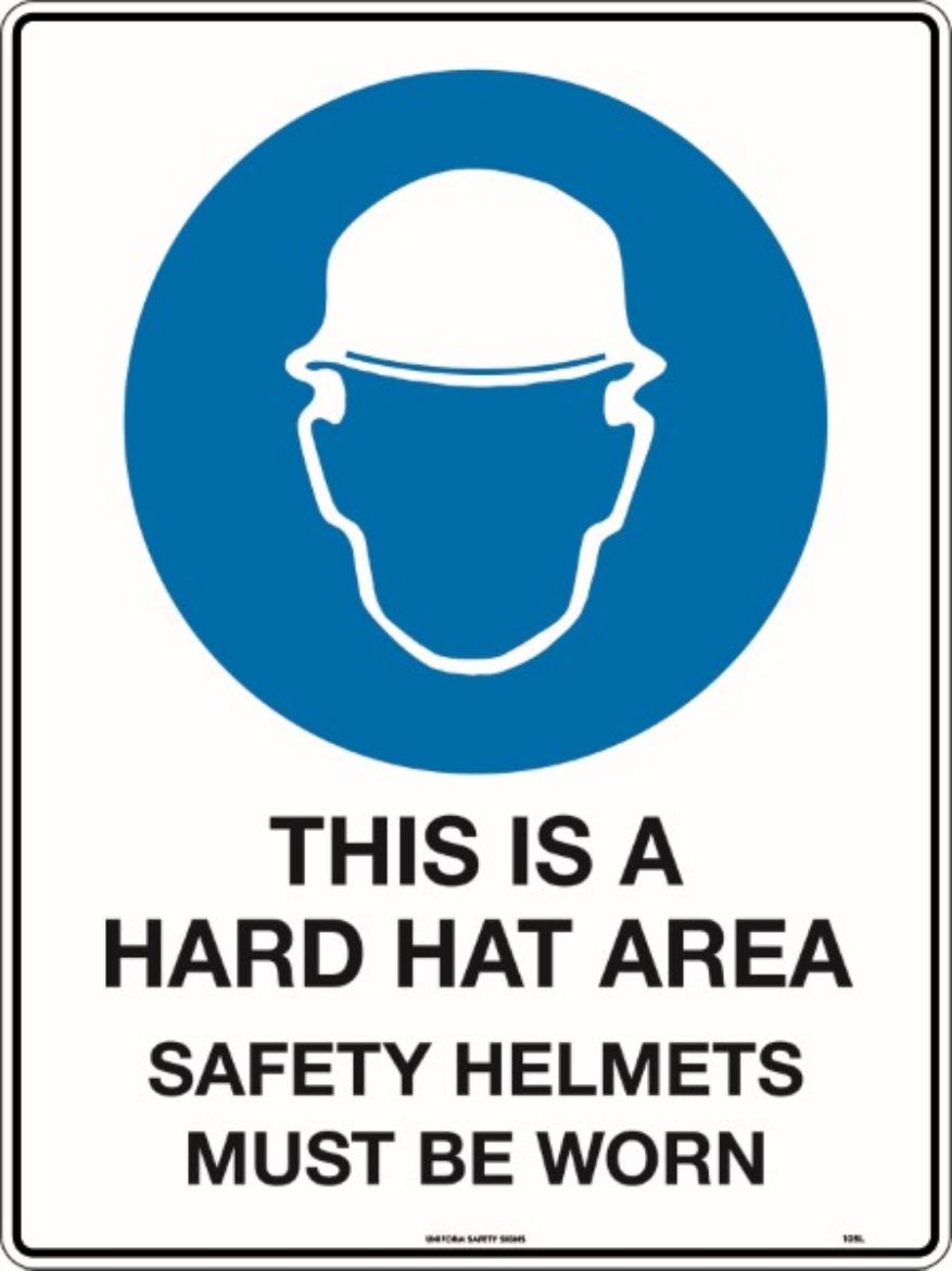 Picture of 600x450mm - Metal - This is a Hard Hat Area Safety Helmets Must be Worn
