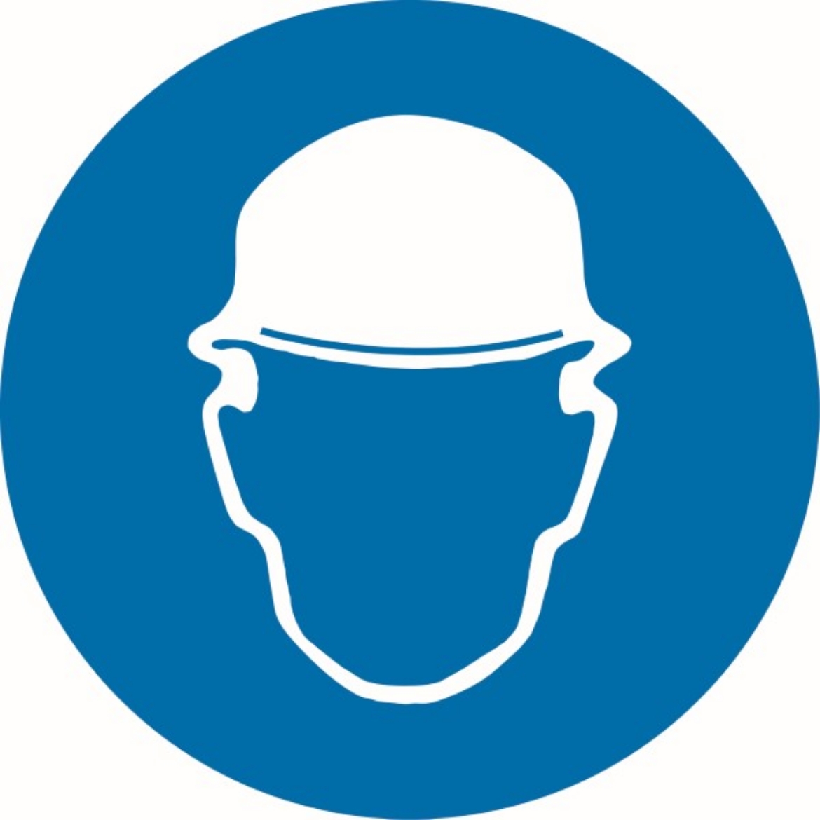 Picture of 50mm Disc - Self Adhesive - Sheet of 12 - Hard Hat Pictogram
