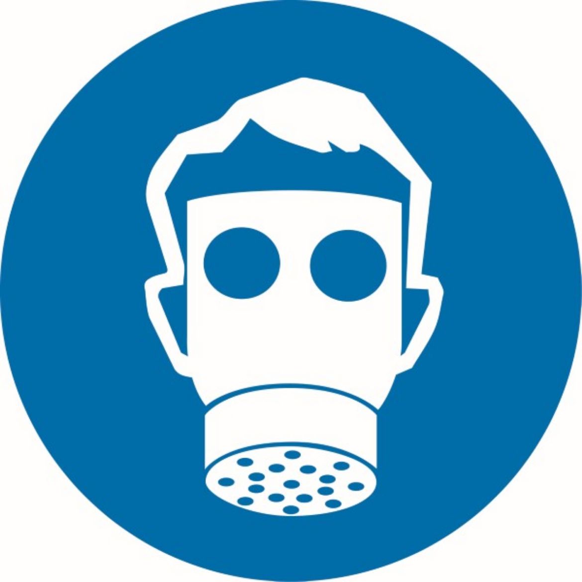 Picture of 50mm Disc - Self Adhesive - Sheet of 12 - Respirator Pictogram
