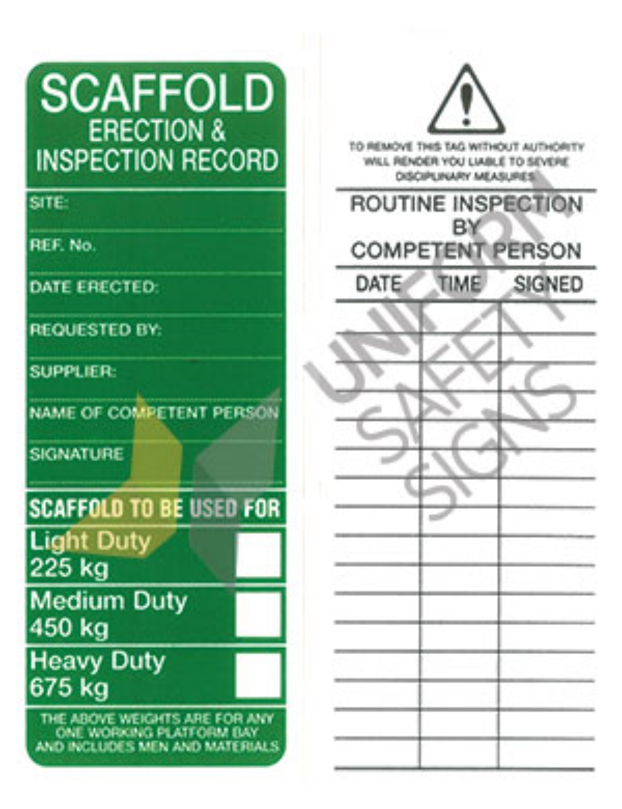 Picture of Scaffold Tags - Pkt 25 - Approved For Use