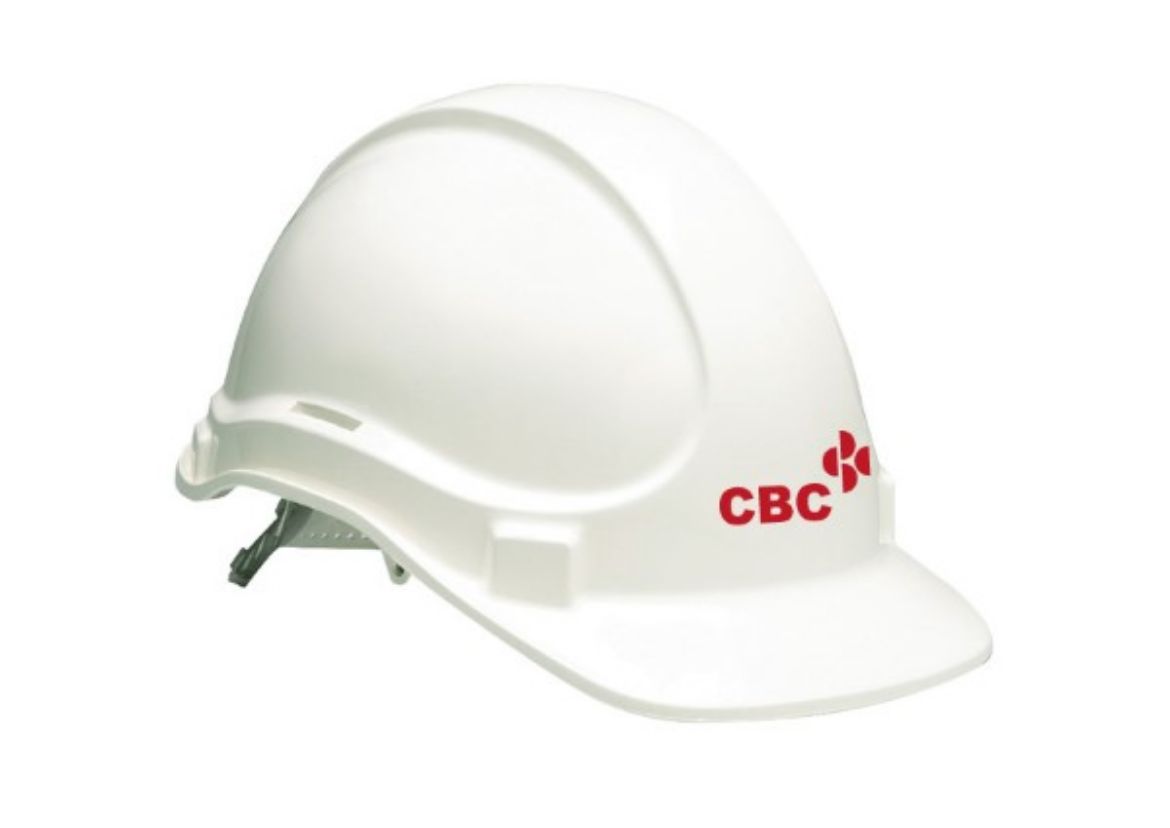 Picture of Unisafe UniLite Hard Hat Unvented White with CBC logo 1 Colour Print