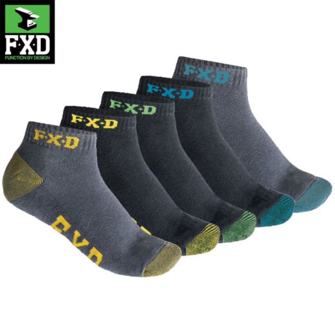 Picture of F.X.D Socks 5 Pack Multi-Coloured One Size 7/12