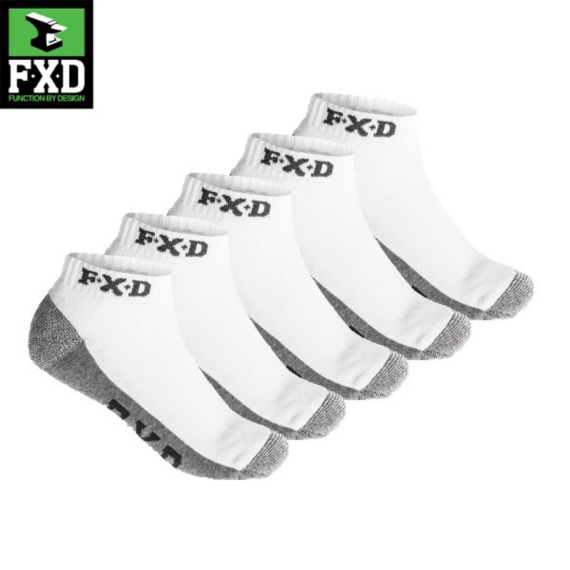 Picture of F.X.D Socks 5 Pack White One Size 7/12