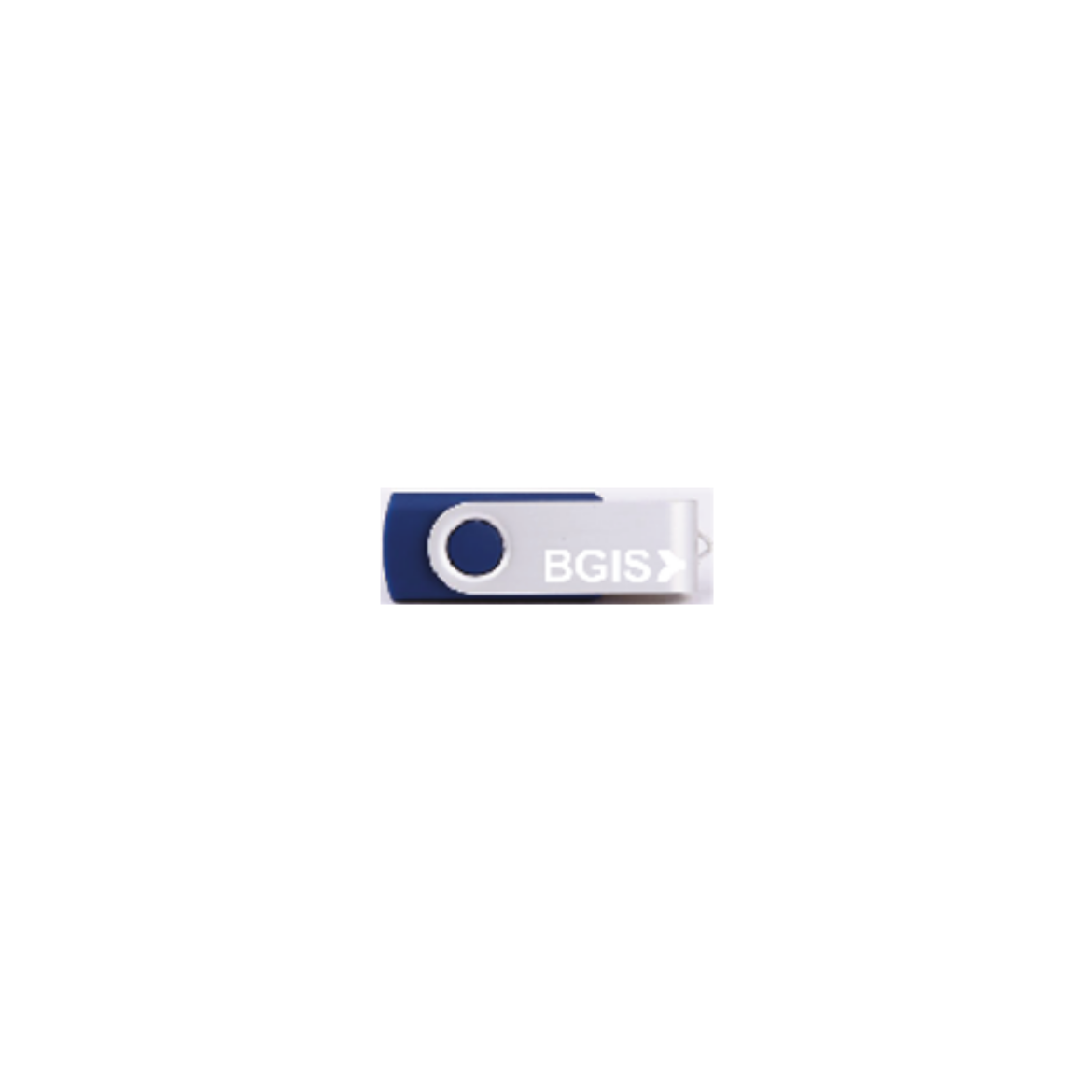 Picture of Tiger USB Flash Drive 32GB Blue PMS 877c Body, Silver Swivel Including BGIS Logo Printed White 1 Colour, 1 Position