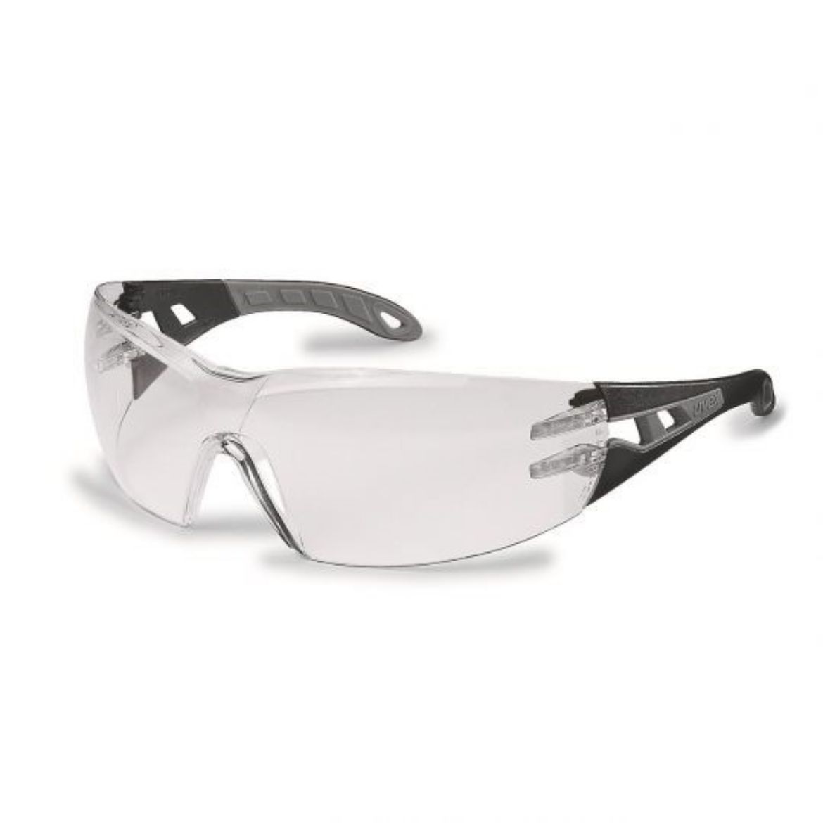 Picture of Uvex Pheos Safety Glasses Black/Grey Frame Clear Lens