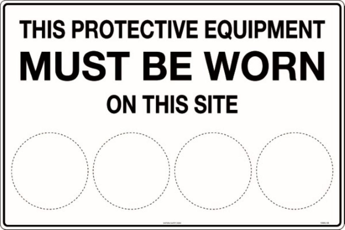 Picture of 900x600mm - Poly - This Protective Equipment Must be Worn on This Site (blank)
