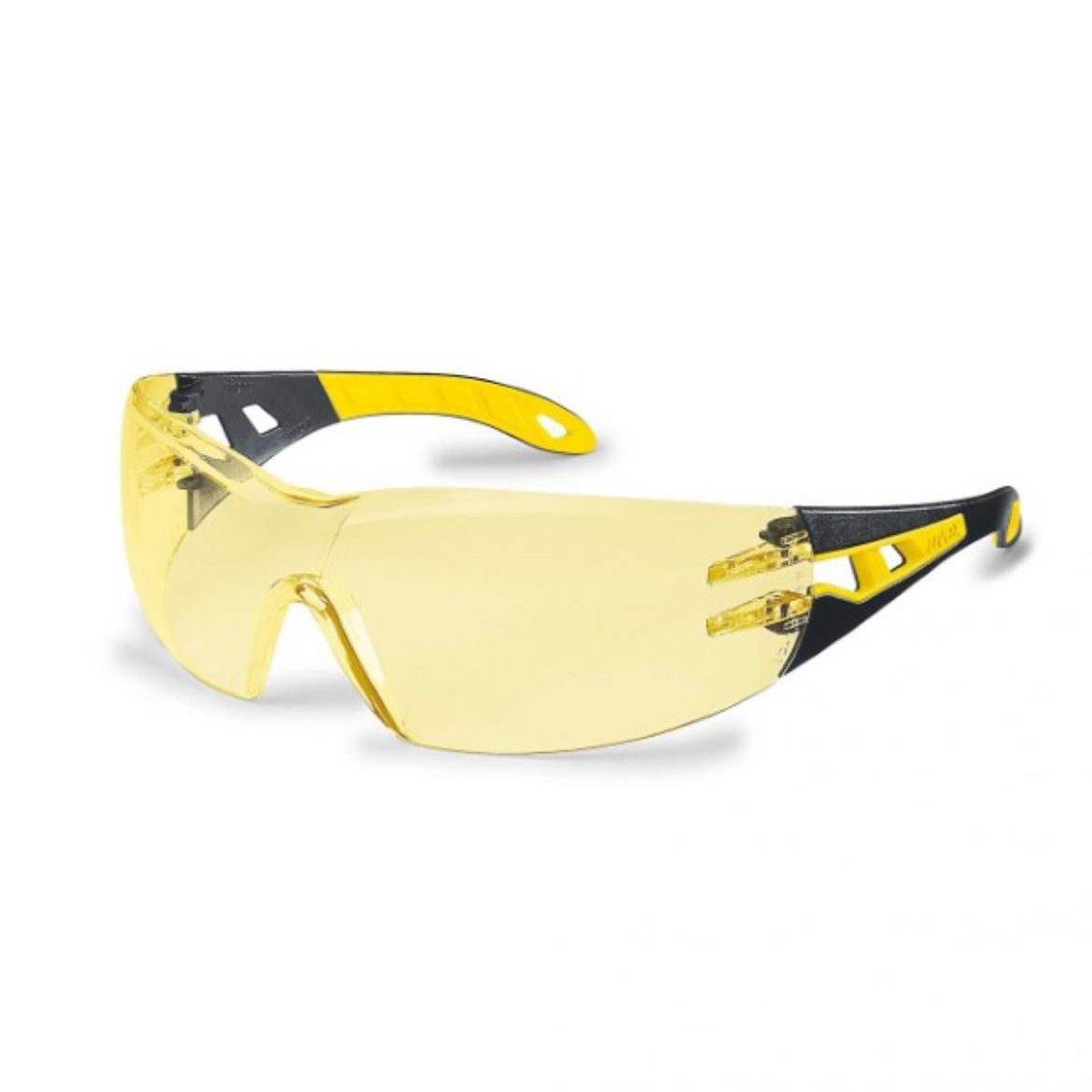 Picture of Uvex Pheos Safety Glasses Black/Yellow Frame Amber Hard Coat Lens (EW10002)