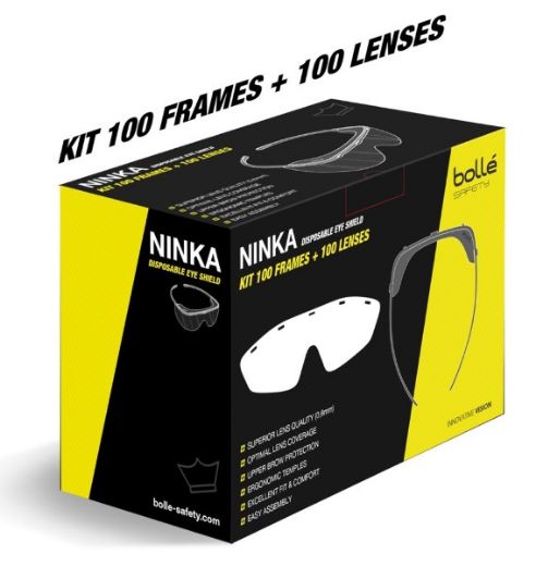 Picture of Bolle NINKA Large Kit Pack - 100 Grey Frame + 100 Clear PET Lens