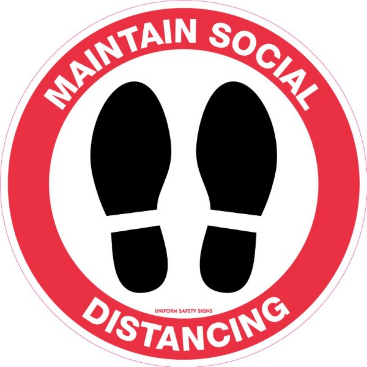 Picture of 300mm Dia - Self Adhesive, Anti-Slip Floor Graphics - Maintain Social Distancing