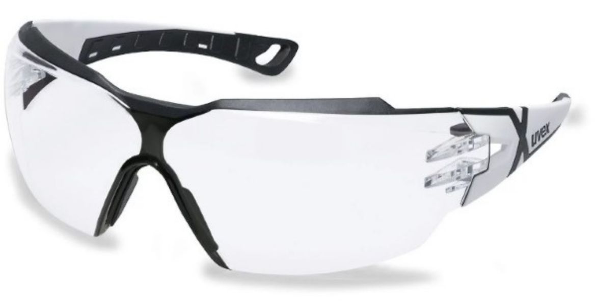 Picture of Uvex Pheos CX2 Clear Safety Glasses, White/Black Arms