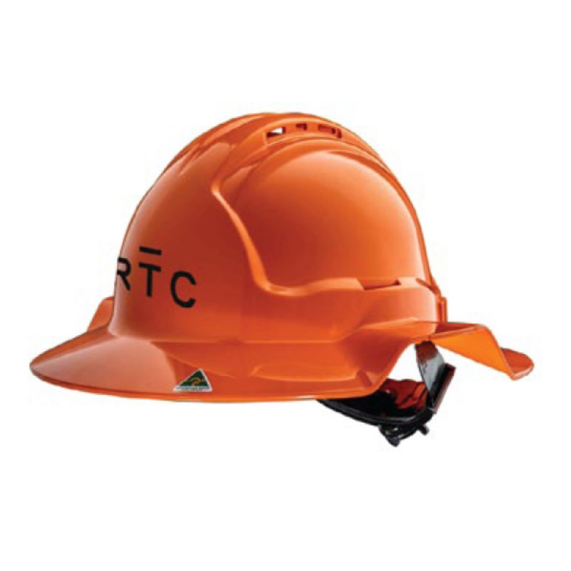 Picture of Tuffgard Broadbrim Hard Hat Vented Orange ARTC 1 Colour Print