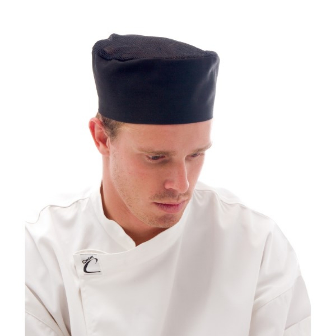 Picture of Cool-Breeze Flat Top Chefs Hat with Air Flow Mesh Upper