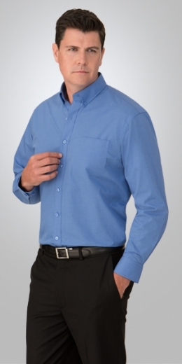 Picture of City Collection Mens Micro Check Shirt Long Sleeve