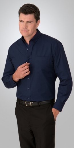 Picture of City Collection Mens Micro Check Shirt Long Sleeve