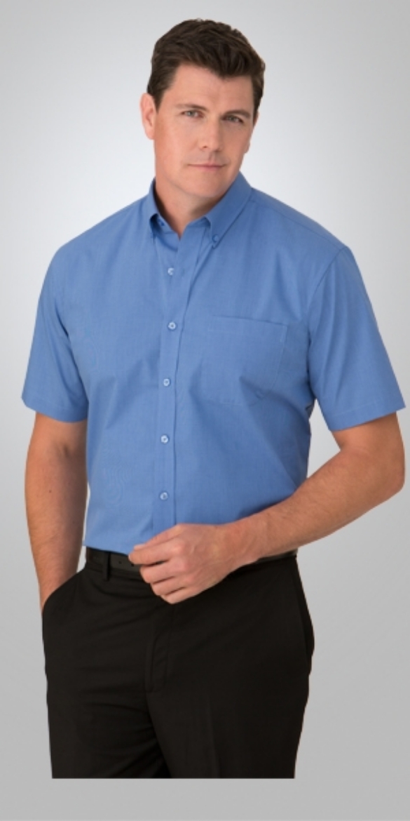 Picture of City Collection Mens Micro Check Shirt Short Sleeve