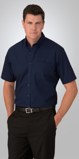 Picture of City Collection Mens Micro Check Shirt Short Sleeve