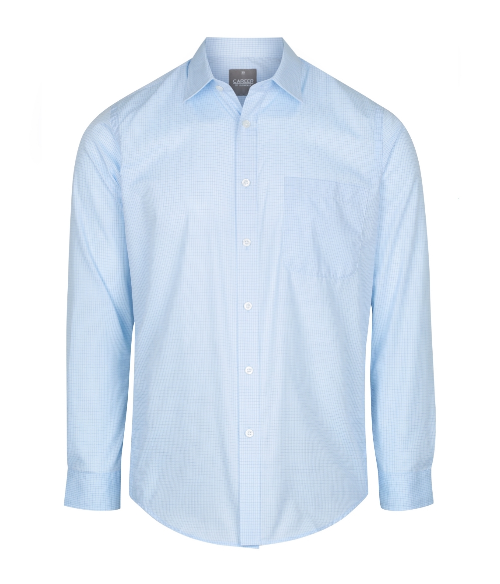 Picture of Gloweave Mens Bell Mini Check Long Sleeve Business Shirt