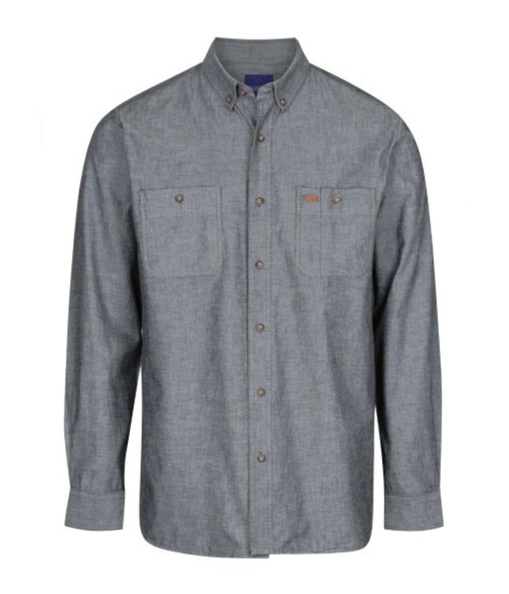 Picture of Gloweave Mens Icon Chambray Long Sleeve Shirt 100% Cotton
