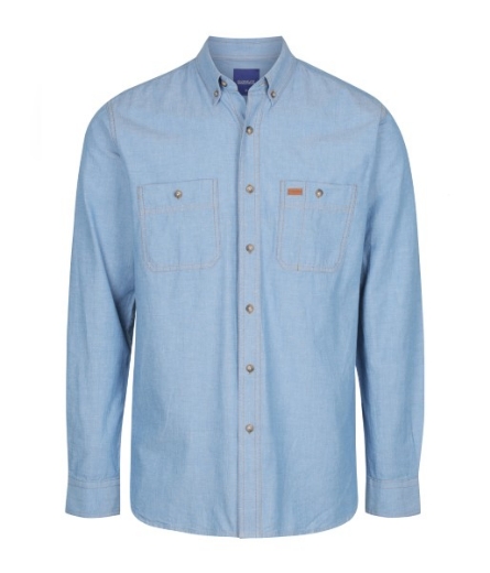Picture of Gloweave Mens Icon Chambray Long Sleeve Shirt 100% Cotton
