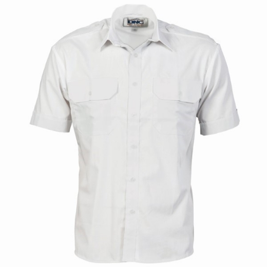 Picture of DNC Polyester Cotton Epaulette Work Shirt Short Sleeve