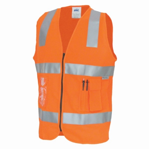 Picture of DNC Safety Vest ID Pocket Zip Front 100% Polyester Reflective Tape