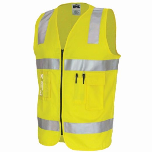 Picture of DNC Safety Vest ID Pocket Zip Front 100% Cotton Reflective Tape