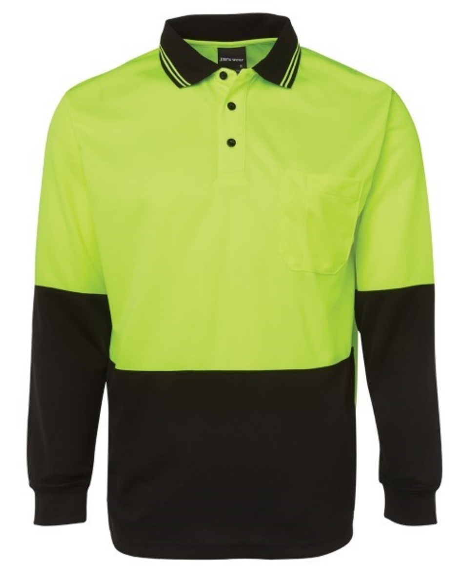 Picture of JB's Hi Vis Traditional Polo Shirt Long Sleeve 100% Polyester 2 Tone