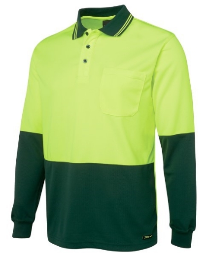 Picture of JB's Hi Vis Traditional Polo Shirt Long Sleeve 100% Polyester 2 Tone