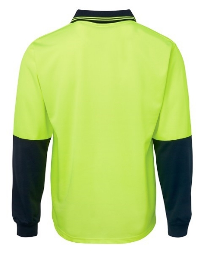 Picture of JB's Hi Vis Traditional Polo Shirt Long Sleeve 100% Polyester 2 Tone