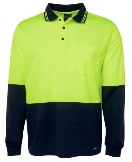 Picture of JB's Hi Vis Traditional Polo Shirt Long Sleeve 100% Polyester 2 Tone