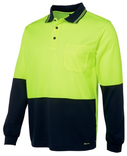 Picture of JB's Hi Vis Traditional Polo Shirt Long Sleeve 100% Polyester 2 Tone