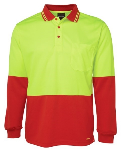 Picture of JB's Hi Vis Traditional Polo Shirt Long Sleeve 100% Polyester 2 Tone