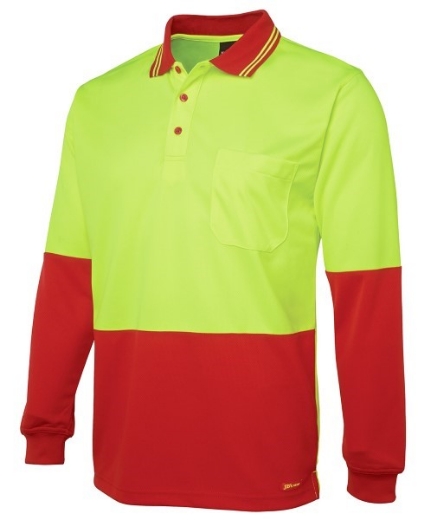 Picture of JB's Hi Vis Traditional Polo Shirt Long Sleeve 100% Polyester 2 Tone