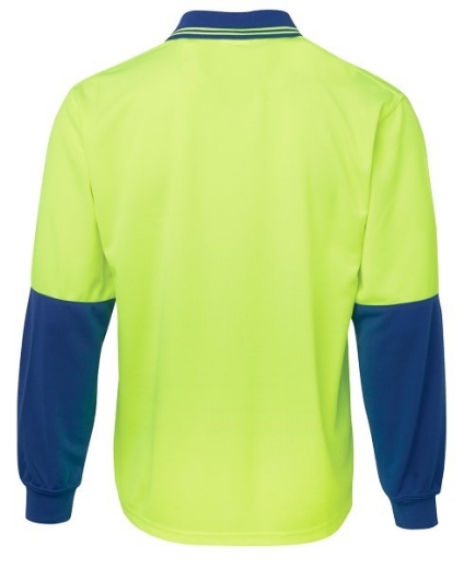 Picture of JB's Hi Vis Traditional Polo Shirt Long Sleeve 100% Polyester 2 Tone