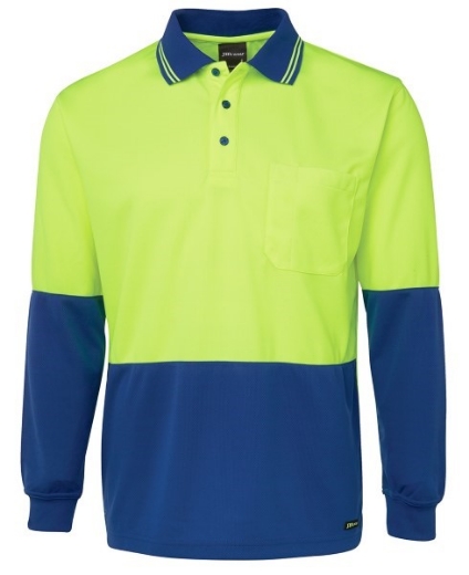 Picture of JB's Hi Vis Traditional Polo Shirt Long Sleeve 100% Polyester 2 Tone