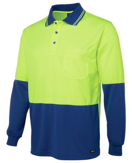 Picture of JB's Hi Vis Traditional Polo Shirt Long Sleeve 100% Polyester 2 Tone