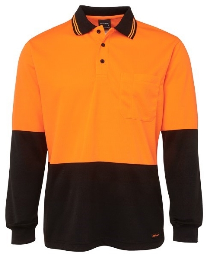 Picture of JB's Hi Vis Traditional Polo Shirt Long Sleeve 100% Polyester 2 Tone